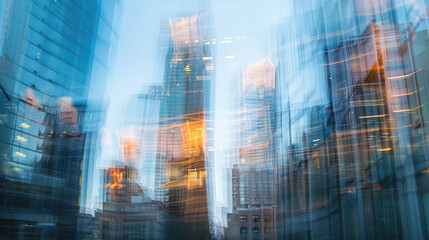 Naklejka premium Dreamy Reflections The Abstract Beauty of Glass Architecture