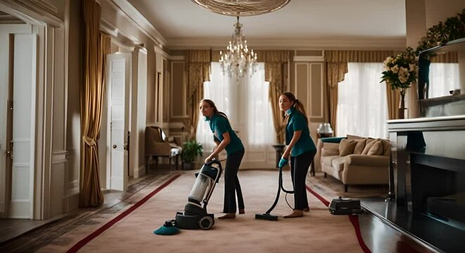 Housekeeping service in a mansion.