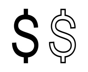 ikona znaku dolara, grafika wektorowa