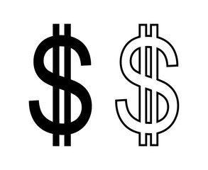 ikona znaku dolara, grafika wektorowa