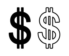 ikona znaku dolara, grafika wektorowa