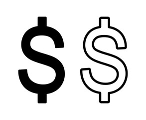 ikona znaku dolara, grafika wektorowa