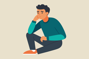 a man thinking in sitting with confused face