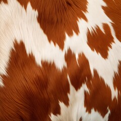 Closeup of Brown and White Cow Hide With Short Fur. Generative AI