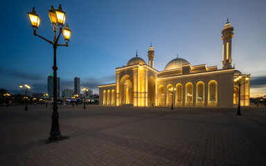 Beautiful view of Al-Fateh Grand Mosque at Night, Manama, Bahrain