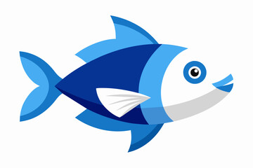 a white and blu fish