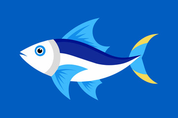 a white and blu fish