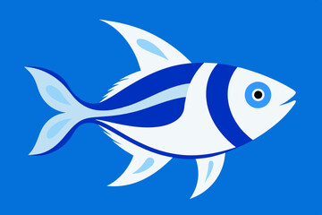 a white and blu fish