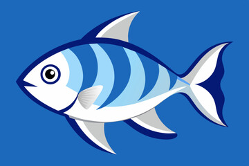 a white and blu fish