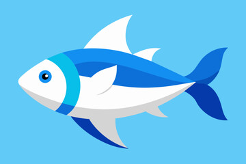 a white and blu fish