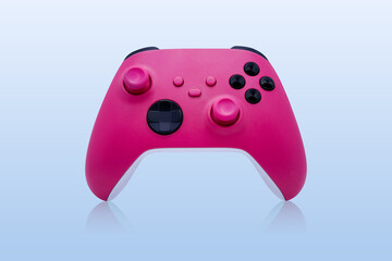 Pink controller for video gaming.