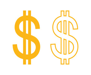 ikona znaku dolara, grafika wektorowa
