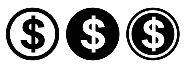 ikona znaku dolara, grafika wektorowa