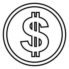ikona znaku dolara, grafika wektorowa