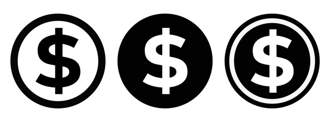 ikona znaku dolara, grafika wektorowa