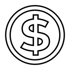ikona znaku dolara, grafika wektorowa