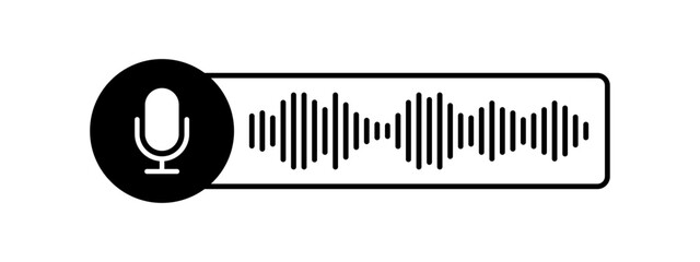 Voice Message icon modern flat vector image. Voice chat icon. Podcast Microphone. Audio message.