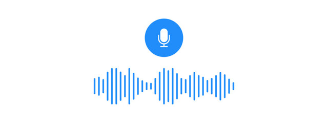 Voice Message icon modern flat vector image. Voice chat icon. Podcast Microphone. Audio message.