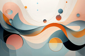 Painting of a Dreamscapes in Cool Hues: A Dance of Faces and Forms