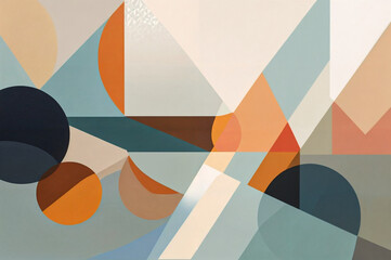 Obraz premium Painting of a Dreamscapes in Cool Hues: A Dance of Faces and Forms