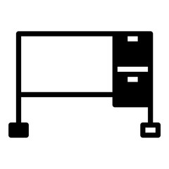 Table icon or logo illustration outline black style