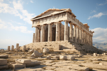 Fototapeta premium Greek temple image. Greek civilization. Archeology of ancient Greece. News about ancient Greece. History book about ancient Greece.