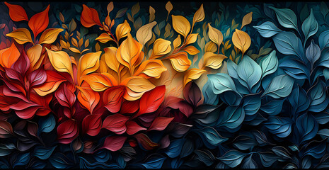 Abstract Foliage Canvases