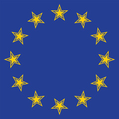 The wreath of stars of EU .European Union sign.Flag of Europe, European Union. Vector illustration 