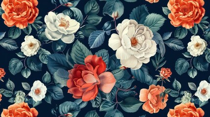 Beautiful seamless watercolour illustration wild blooming floral pattern, delicate flowers, white, blue and light blue flowers, greeting card template on light grey background.