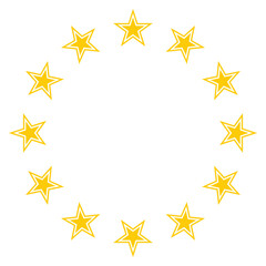 The wreath of stars of EU isolated on white background. Vector illustration.