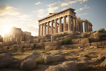 Greek temple image. Greek civilization. Archeology of ancient Greece. News about ancient Greece. History book about ancient Greece.