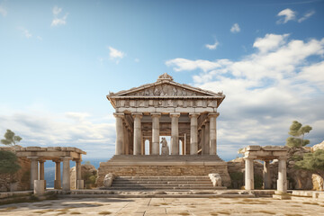 Greek temple image. Greek civilization. Archeology of ancient Greece. News about ancient Greece. History book about ancient Greece.