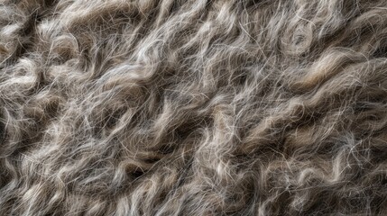 Fototapeta premium Wool fibers texture on a gray brown background with abstract design Room for text insertion