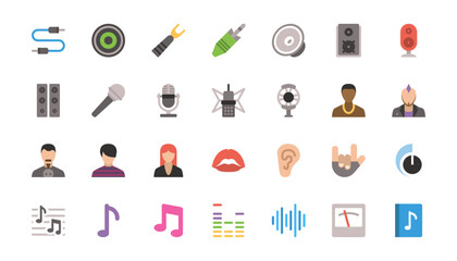 Simple Set of Music Related Vector Icons.