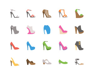 Set collections high heels icon.