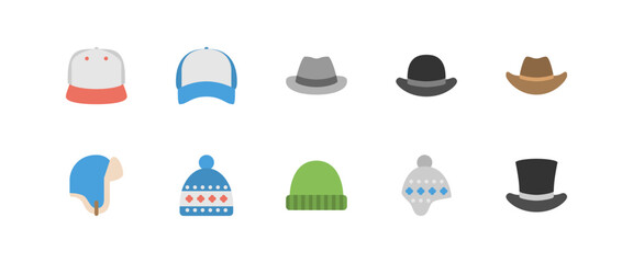 fashion hats vector set illustration