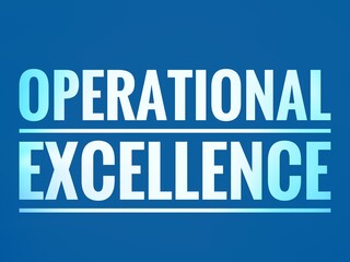 Operational excellence quote light blue gradient background, business management text