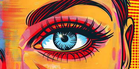 Bright and bold comic book style pop art, creating an eye-catching and fun look, ideal for a themed party or retro event flyer background