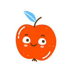 Cute apple character isolated on white background for Your happy design