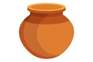 clay jar with white background illustration