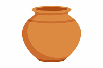 clay jar with white background illustration