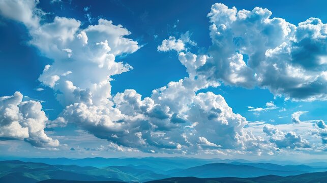 Scenic sky with clouds above mountains