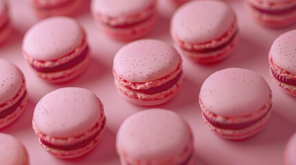 Obraz premium A table filled with plenty of pink macarons, perfect for a sweet treat or a dessert display