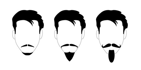 Collection of beards. Men's fashion. Style. Illustration