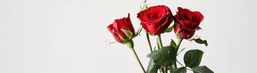 Fototapeta premium Home decor red rose flowers in a vase 