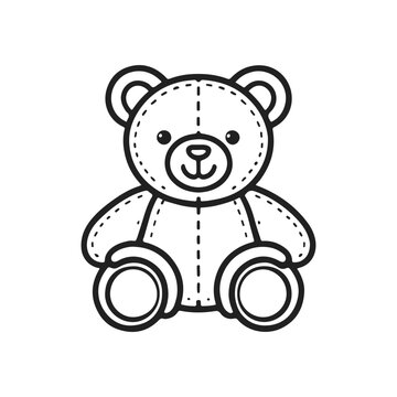 recommend clip art: A teddy bear is sitting on a white background. The bear is smiling and has a cute expression