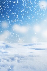 Naklejka premium A snowy ground with a blue sky in the background, perfect for winter scenes and outdoor activities