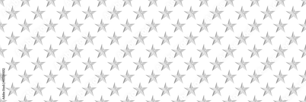 Poster horizontal seamless silver star design for pattern and background.