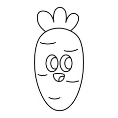 cartoon cartoon carrot vegetable line icon.
