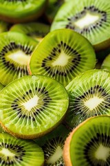 Fresh kiwi slices piled high